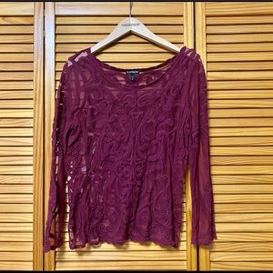 Burgundy Lace Top